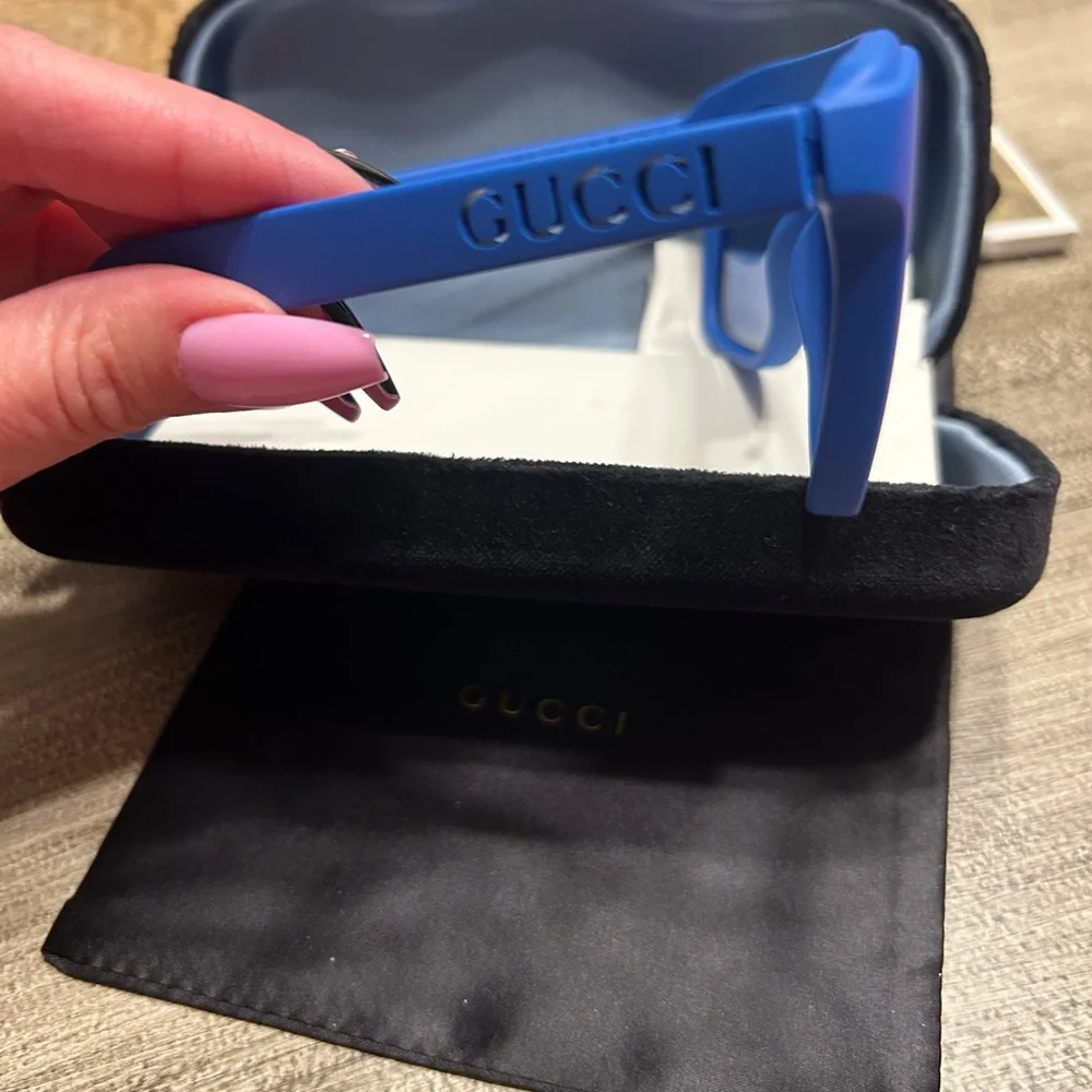 221. Gucci Bold Blue Sunglasses